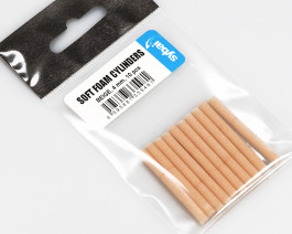 Soft Foam Cylinders, Beige, 4 mm